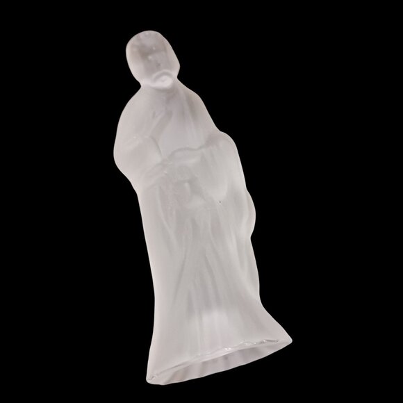 Vintage Frosted Satin Glass Nativity Set 6 Piece Mid Century Christmas Decor - Picture 11 of 13